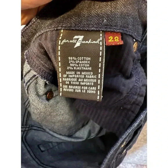 7 For All Mankind Roxanne Slim Dark Wash Jeans Size 28 - Picture 6 of 6